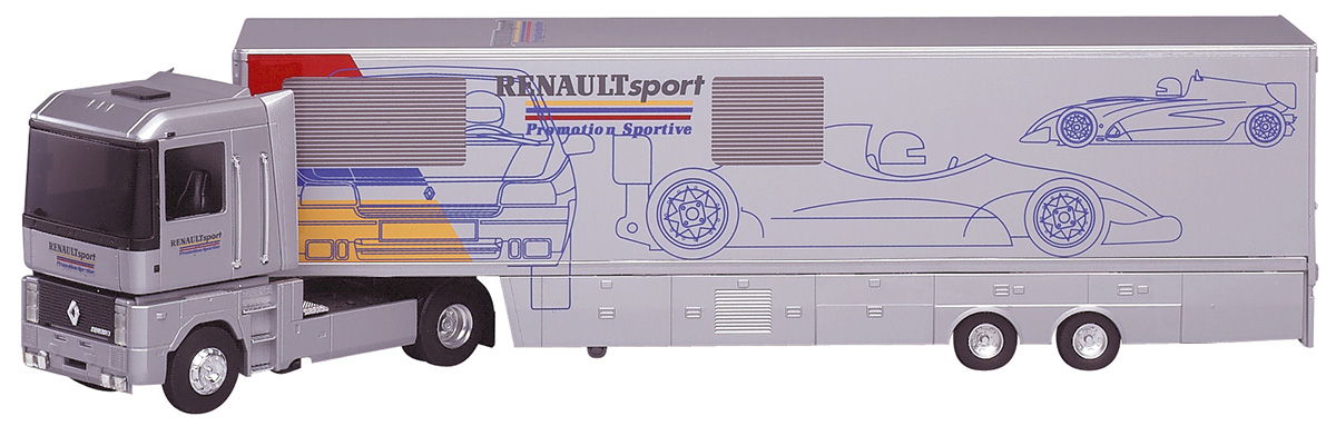 Eligor / LBS 1/43 - Renault AE 500 Magnum + Remorque GMA Rouge/blanc (occasion)