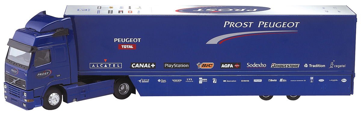 Semi-remorque Volvo FH12 Eligor 1/43 – Prost Peugeot 1998 – Réf 111326