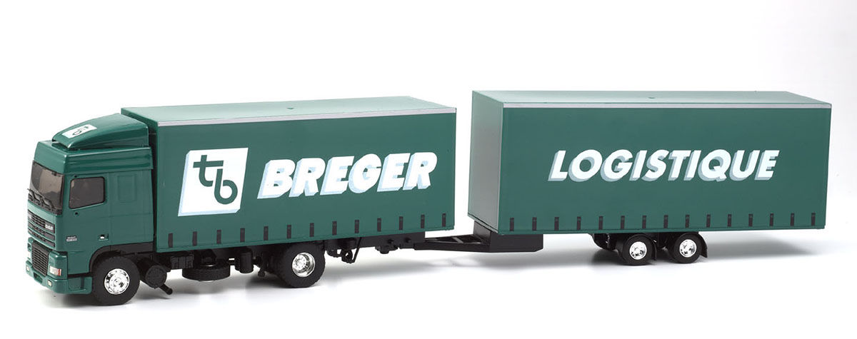 Eligor 1:87 Camion DAF XF Avec Remorque Giraud – Miniature Neuve, Emballage D'origine, Couleur Rouge