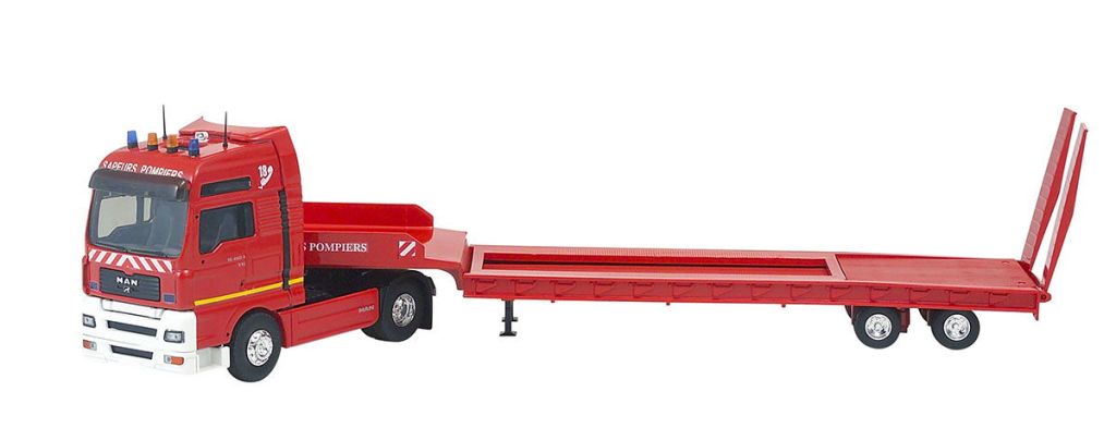 Miniature Eligor 1/43 MAN TG 460A XXL – Sapeurs-Pompiers Porte-engins – Réf 112818 – France