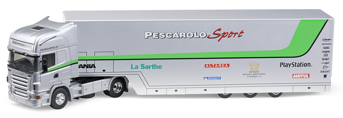 Semi-remorque Scania R Topline Eligor 1/43 - Argent, Série PESCAROLO, Réf 113832, Occasion