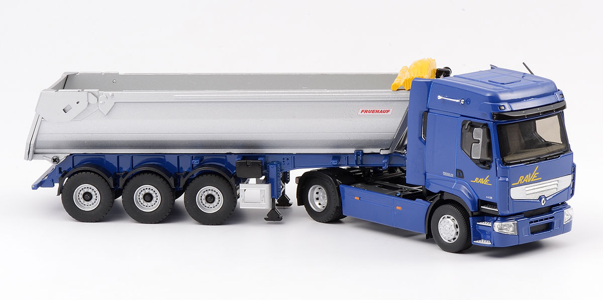 Miniature Eligor 1/43 - Renault Premium DXI Tautliner Transports Depaeuw - Bleu/gris